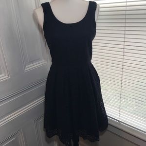 J. Crew navy eyelet a-line dress